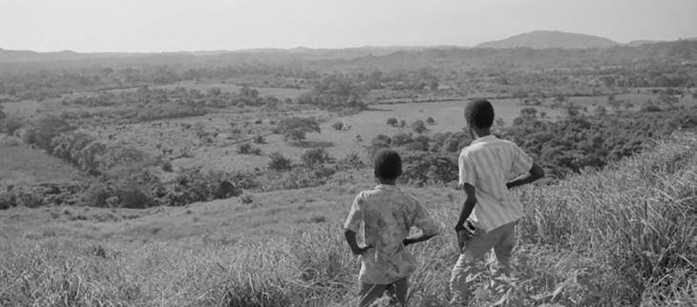 Two boys viewing the landscape, San Basilio de Palenque, 1976